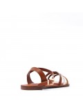 Flat sandals in faux leather for women