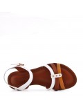 Flat sandals in faux leather for women