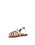 Flat sandals in faux leather for women