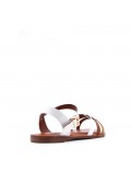 Flat sandals in faux leather for women