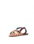 Flat sandals in faux leather for women