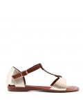 Flat sandals in faux leather for women