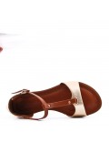 Flat sandals in faux leather for women