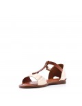 Flat sandals in faux leather for women