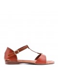 Flat sandals in faux leather for women