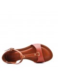 Flat sandals in faux leather for women