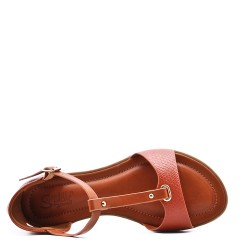 Flat sandals in faux leather for women