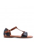 Flat sandals in faux leather for women