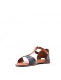 Flat sandals in faux leather for women