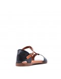 Flat sandals in faux leather for women