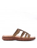 Flat sandals in faux leather for women