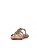 Flat sandals in faux leather for women