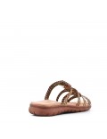 Flat sandals in faux leather for women