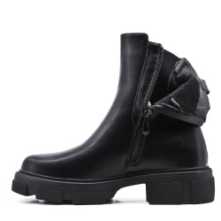 Faux leather ankle boot