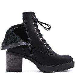 Faux leather ankle boot