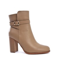 Faux leather ankle boot