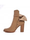 Faux leather ankle boot