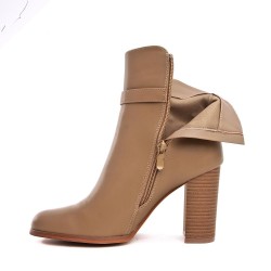 Faux leather ankle boot