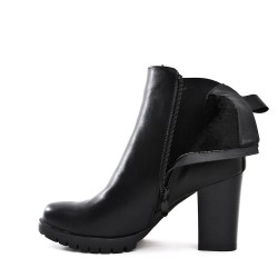 Faux leather ankle boot