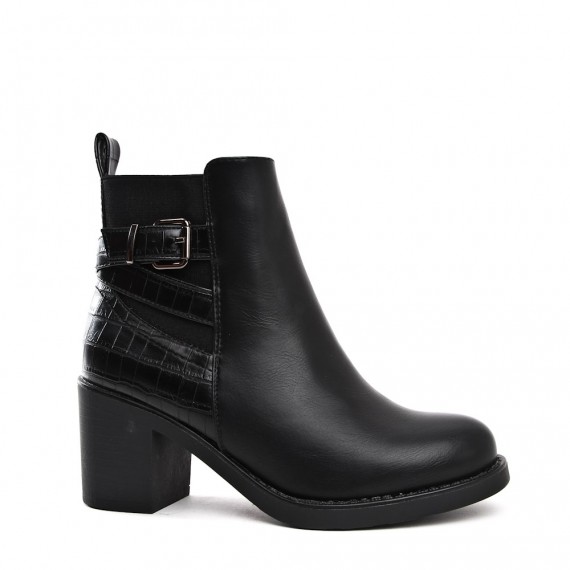 Faux leather ankle boot