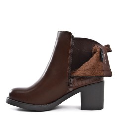 Faux leather ankle boot