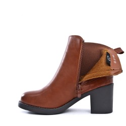 Faux leather ankle boot