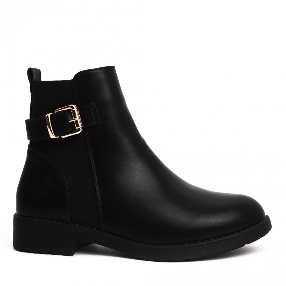 Faux leather ankle boot