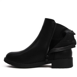 Faux leather ankle boot