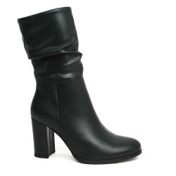 Faux leather ankle boot