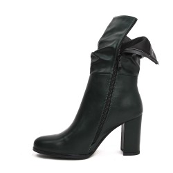 Faux leather ankle boot