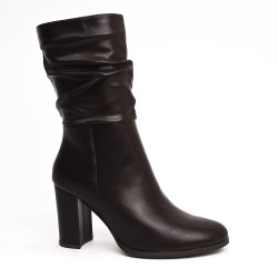 Faux leather ankle boot