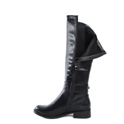 Faux leather ankle boot