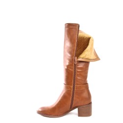 Faux leather ankle boot