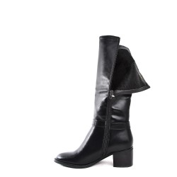 Faux leather ankle boot