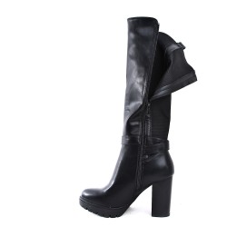 Faux leather ankle boot