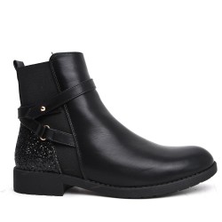 Faux leather ankle boot