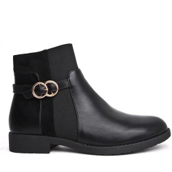 Faux leather ankle boot