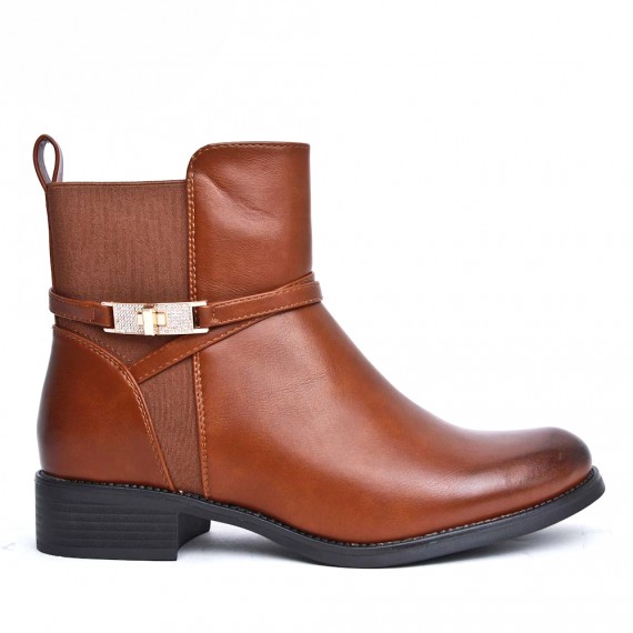 Faux leather ankle boot