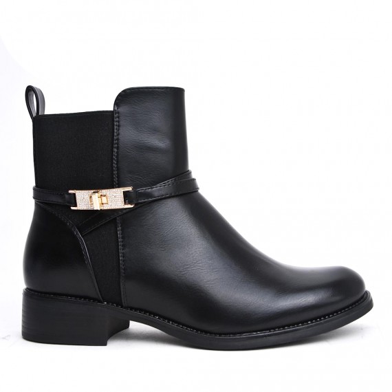 Faux leather ankle boot