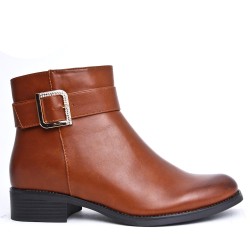 Faux leather ankle boot