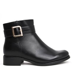 Faux leather ankle boot