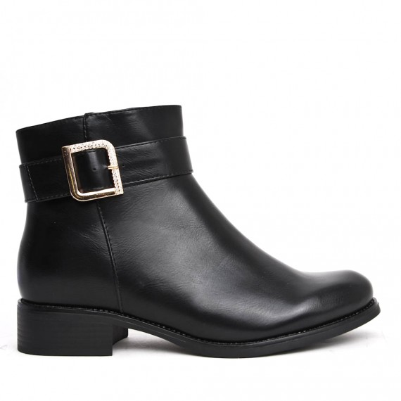 Faux leather ankle boot