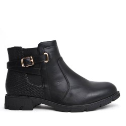 Faux leather ankle boot