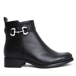 Faux leather ankle boot