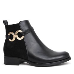 Big size-Ankle boot in a mix of materials for autumn and winter