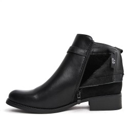 Big size-Ankle boot in a mix of materials for autumn and winter