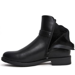 Big size-Ankle boot in a mix of materials for autumn and winter
