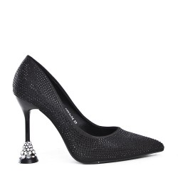 Leatherette pump with heels