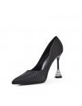 Leatherette pump with heels