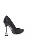 Leatherette pump with heels